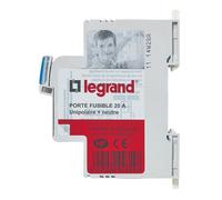 Legrand - Porte-fusibles 1P+N - 20A - 1 module - pour cartouches 8,5x31,5mm