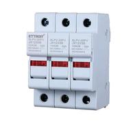Porte-fusible photovoltaïque DC, D10X38mm 32A DC 1000V, 3P de 3 pôles, occupe 3 modules DIN, pour système solaire photovoltaïque