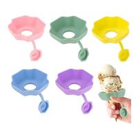 Porte-Glaces | 5 pièces récupérateur anti-goutte en silicone réutilisable | Support pour cornet de glace en silicone | Pour Extérieur Piscine Plage Fête Barbecue Pique-Nique Camping Voyage Été Goûter