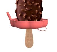 Porte-glaçons pour - Manchon de protection réutilisable, support de glace avec paille, base anti-goutte | collecte pour l' , ouvert, congélateur, yaourt, dessert