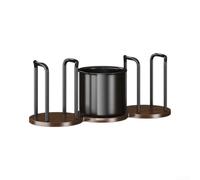 Porte-gobelet 3 en 1 en acier au carbone pour gobelets en papier, pailles, serviettes, café, bureau, maison, noir, 32,8 x 11,4 x 12,4 cm
