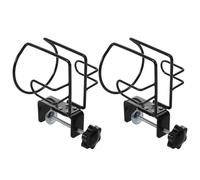 Porte-gobelet à Pince pour Bureau en Fer, Support Vertical Noir | Compatibilité Multi-gobelets, Fente Élargie, Crochet Casque, Montage Table, pour Bureau et Patio