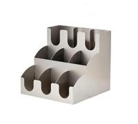 Porte-Gobelet avec Compartiments , Inox Trois Niveaux Neuf Compartiments | Sur Pied, Organisateur Comptoir avec Compartiments, Multifonction, Rangement, Cafés