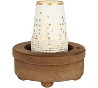 Porte-gobelet en bois avec emplacement pour marqueur, organiseur de boisson, finition marron élégante, personnalisation, pour pique-niques, barbecues, utilisation en intérieur, bois 13 x 13 x 6 cm