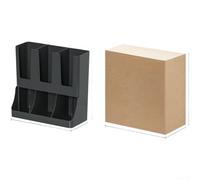 Porte-gobelet en papier monté avec paille de rangement pour cuisine et café, bar, gain de place pour PS en plastique, 30,5 x 14 x 30,5 cm, noir et blanc