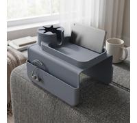 Porte-gobelet en silicone avec verrouillage de vitesse - Accoudoir anti-déversement pour canapé inclinable - Organiseur gris pour tasses, téléphones, télécommandes