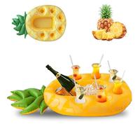 Porte-gobelet gonflable ananas pour piscine/bar, 7 trous, PVC écologique - parfait pour fêtes en extérieur Label