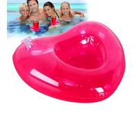 Porte-gobelet gonflable - Dessous de verre en PVC avec motif cœur - Porte-gobelet gonflable - Pour patio et plage, repos type complexe, rivière, été, près de la piscine,