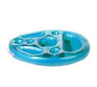 Porte-gobelet gonflable piscine 8 trous, bar flottant et plateau à boissons pour spa, plage et soirée piscine, bleu