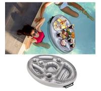 Porte-Gobelet Gonflable Piscine 8 Trous, Bar Flottant pour Boissons, Verres, Canettes et Fête Piscine Été Bleu