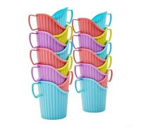 Porte-Gobelet Jetable Isolant Chaud Froid 8cm(20pcs) | 10 incluses, hauteur 8cm, plastique pour robuste, évite fuites, compatible gobelets papier