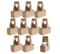Porte-gobelet pour tasses avec poignée, porte-gobelet pour livraison | 10X Transport en carton robuste - Boîte en carton robuste, boîtes de rangement pour boissons pour le service de livraison, 2