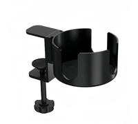 Porte-gobelet réglable à clipser pour tasses à café et bouteilles - Support en métal robuste avec coussinet antidérapant pour bureau, maison, école, noir, 15 x 9,5 cm