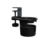 Porte-gobelet rotatif en hauteur réglable en ABS noir | Trois niveaux de hauteur, ajustement personnalisé pour tasses ou bouteilles, prise en main sûre, finition noire
