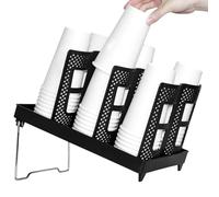 Porte-gobelets - Distributeur de tasses à café vertical à 6 emplacements, antidérapant à 6 emplacements pour économiser de l'espace - Organisation de cuisine pour comptoir, salle de pause, salons