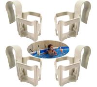 Porte Gobelets Piscine: Lot de 4 Accessoires Multifonctionnels avec Support pour Bord de Piscine, Panier Rangement, Porte-Boissons