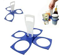 Porte-gobelets, porte-gobelets pliables, organisateur de boissons portable pour les déplacements (lot de 2)