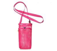 Porte Gourde BandoulièRe Housse de protection for bouteille d'eau sport portable, pochette avec sangle for téléphone , sac visible, accessoires camping en plein air Sac gourde portatif(Rose red)