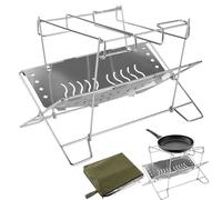 Porte-Gril Barbecue Grill Pliant En Acier Inoxydable Pour Feu De Camp