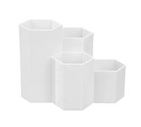 Porte- hexagonal pen maquillage brosse En Plastique vase pot Brosse stylo porte-crayon pinceau stockage Organisateur pour Le Bureau blanc