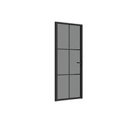 vidaXL Porte intérieure 83x201,5 cm Verre ESG et aluminium Noire
