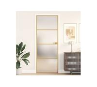 vidaXL Porte intérieure mince Golden 76x201,5 cm verre trempé et aluminium