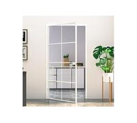 vidaXL Porte intérieure blanche 102x201,5 cm verre trempé & aluminium mince