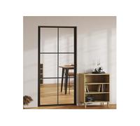 vidaXL Porte intérieure verre ESG et aluminium 102,5 x 201,5 cm Noir