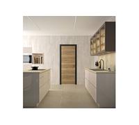 Ensemble de porte isolé avec cadre – – Gamme Premium – Chêne massif – Ouverture à gauche / réglable – H 204 x P 4,4 x L 83 cm