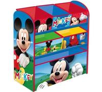 Arditex Étagère en bois Disney Mickey Mouse, 6 bacs en tissu, 62x30x60 cm, rouge