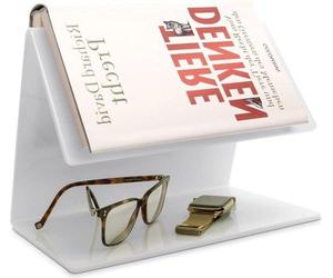 Porte-livres en plexiglas blanc - Livres-Butler Designer Porte-livres - Porte-coran Aide à la lecture - Aide à la lecture pour table de nuit - Porte-livres de cuisine