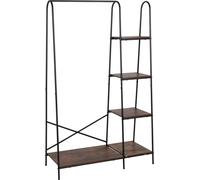 Porte-manteau à 5 étagères - Structure en métal, effet bois
