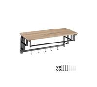 Penderie - TECTAKE - Penderie WESTWOOD en bois MDF et acier au style industriel 66 x 30 x 27 cm - Bois clair/Chêne sonoma
