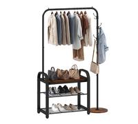 Porte-manteau avec rangement pour chaussures YITAHOME, style industriel, avec 3 crochets