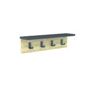 Porte manteau Ayla 60 cm - Bois clair et Gris Anthracite