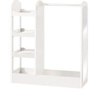 Porte Manteau Bébé avec Penderie - Étagères et Miroir - Bois Blanc laqué - ROBA