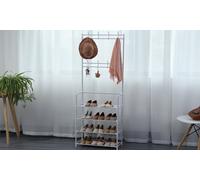 Porte-manteaux d'entrée avec étagère à chaussure à 5 niveaux Herzberg HG03381