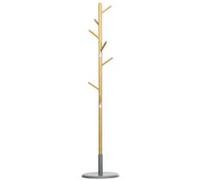 Porte-manteau design scandinave branches 8 patères Ø 37,8 x 175,6H cm piètement métal gris bois bambou verni Gris G