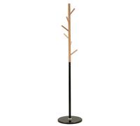 Porte-manteau en bois avec base en marbre, ø 36 x 172 cm