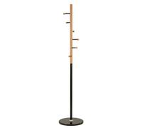 Porte-manteau en bois avec base en marbre, ø 37 x 172 cm