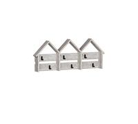 Toilinux - Porte-manteau en mélaminé 6 accroches en métal - Beige - Village Beige G