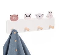Relaxdays Porte-manteau enfant 4 crochets 15x38 cm
