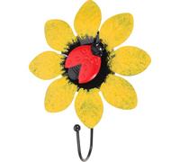 Porte-manteau Fleur Jaune en Fer, Crochet Mural Décoratif pour Maison | Usage Multi-pièces, Gain de Place au Mur, pour Brosses et Paniers, Style Lumineux