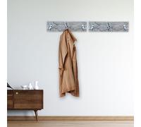Porte-manteau mural 39 cm crochets Porte-manteau bois Porte-manteau vintage Shabby crochet porte-manteau 3 crochets, design feuille de palmier, crochets en métal menthe naturelle, H 10 cm, lot de 2
