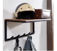 Porte-manteau mural bois métal 70 cm avec étagère - WOHNLING