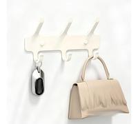Porte-Manteau Mural, Cintre Mural en Métal Antirouille pour Vestes, Sacs | Étagère de Rangement Multifonctionnelle, Design Arrondi Anti-Accrochage pour Couloir Entrée Chambre(Blanc,3hook)