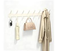 Porte-Manteau Mural, Cintre Mural en Métal Antirouille pour Vestes, Sacs | Étagère de Rangement Multifonctionnelle, Design Arrondi Anti-Accrochage pour Couloir Entrée Chambre(Blanc,8hook)