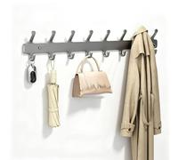 Porte-Manteau Mural, Cintre Mural en Métal Antirouille pour Vestes, Sacs | Étagère de Rangement Multifonctionnelle, Design Arrondi Anti-Accrochage pour Couloir Entrée Chambre(Gray,8hook)