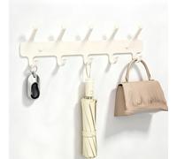 Porte-Manteau Mural, Cintre Mural en Métal Antirouille pour Vestes, Sacs | Étagère de Rangement Multifonctionnelle, Design Arrondi Anti-Accrochage pour Couloir Entrée Chambre(Blanc,5hook)