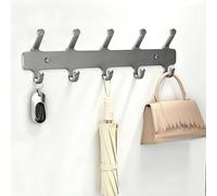 Porte-Manteau Mural, Cintre Mural en Métal Antirouille pour Vestes, Sacs | Étagère de Rangement Multifonctionnelle, Design Arrondi Anti-Accrochage pour Couloir Entrée Chambre(Gray,5hook)